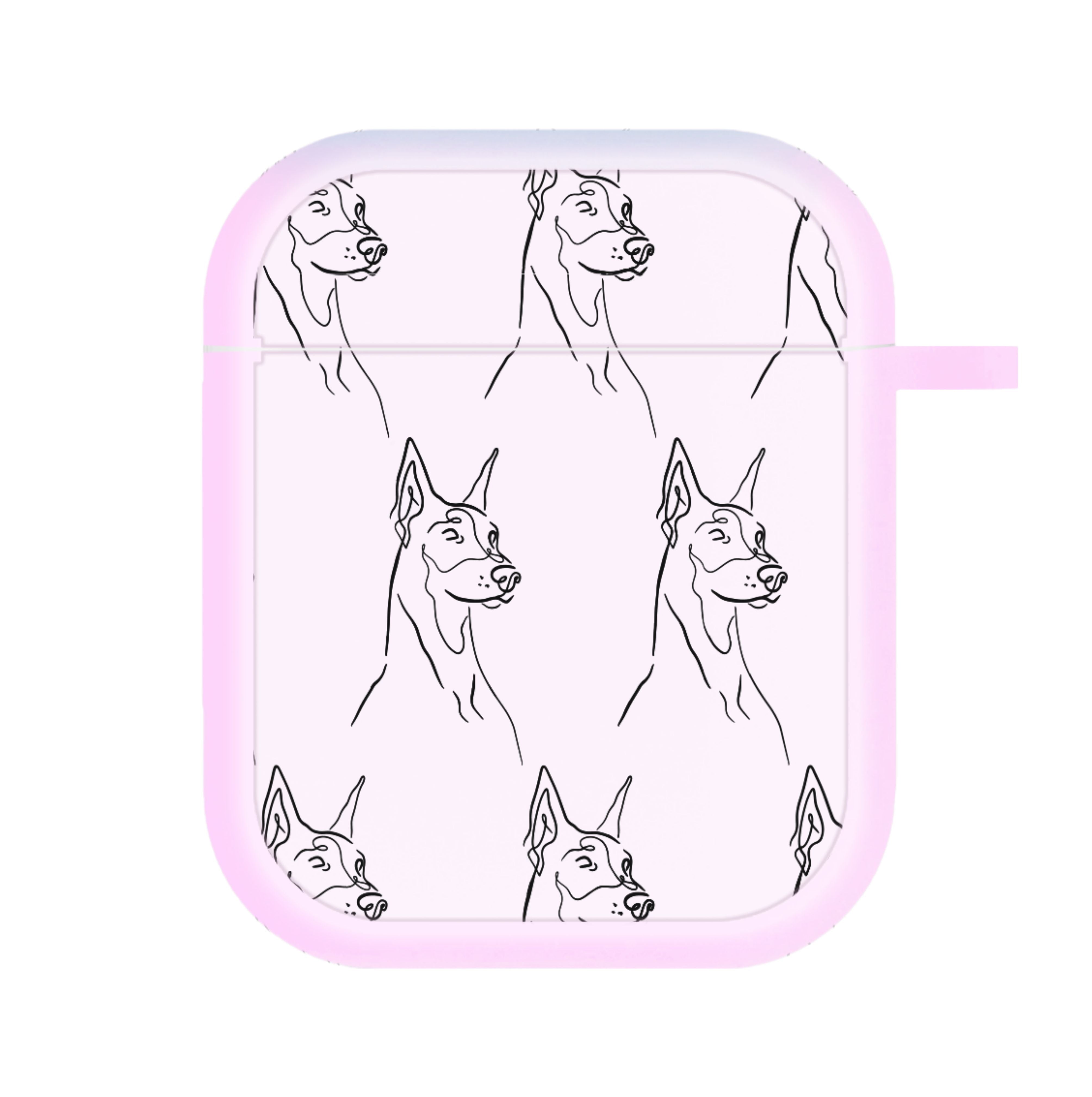 Dobermann Outline - Dog Pattern AirPods Case