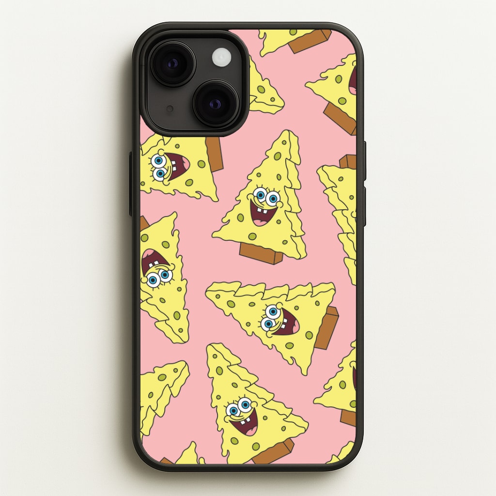 Christmas Tree Cartoon Sponge Pattern iPhone 13 Mini Case