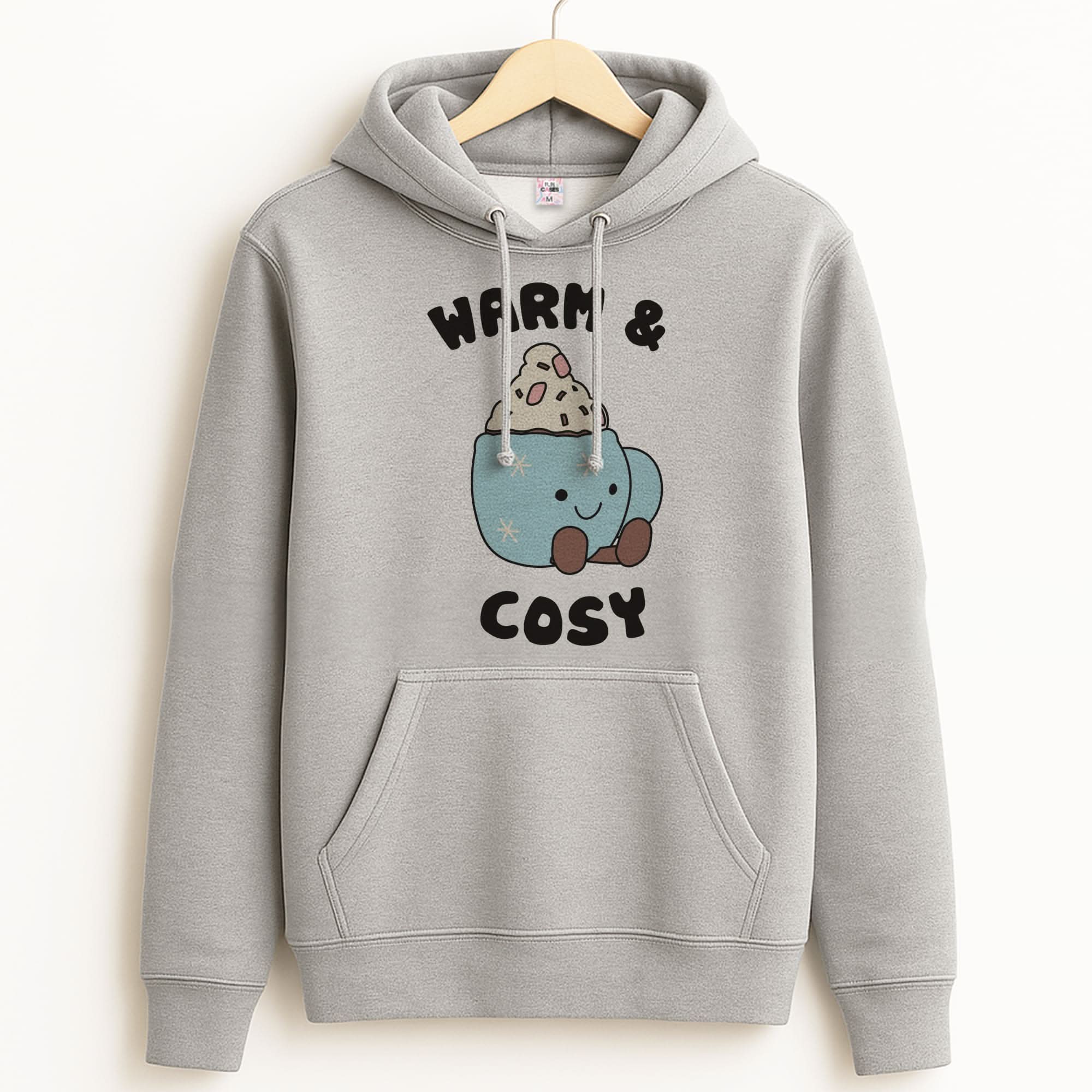 Hot Cocoa Plush Quote Unisex Grey Hoodie