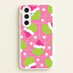 Pink Green Creature Xmas Pattern Galaxy A16 Case