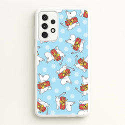Present And Snowflakes Moom Pattern Galaxy A52 / A52s Case