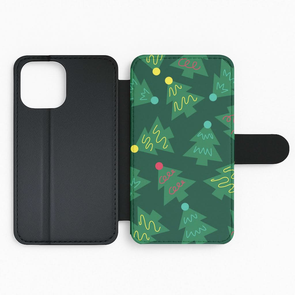 Abstract Christmas Trees Pattern Flip Phone Case