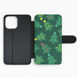 Abstract Christmas Trees Pattern Flip Phone Case