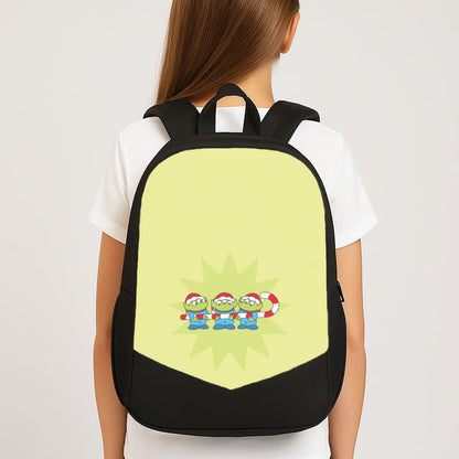 Cute Green Aliens Candycane School Bag