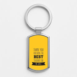 Thank You For Being The Best Teacher Silver Metal Keyring