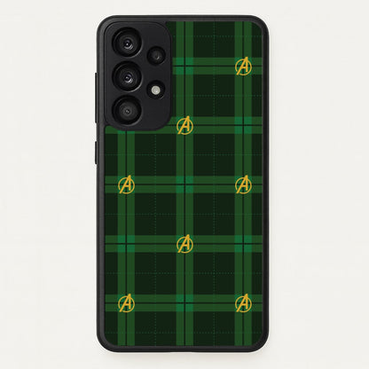 Superhero Team Green Tartan Pattern Galaxy A53 Case