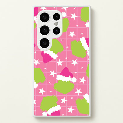 Pink Green Creature Xmas Pattern Galaxy S24 Ultra Case