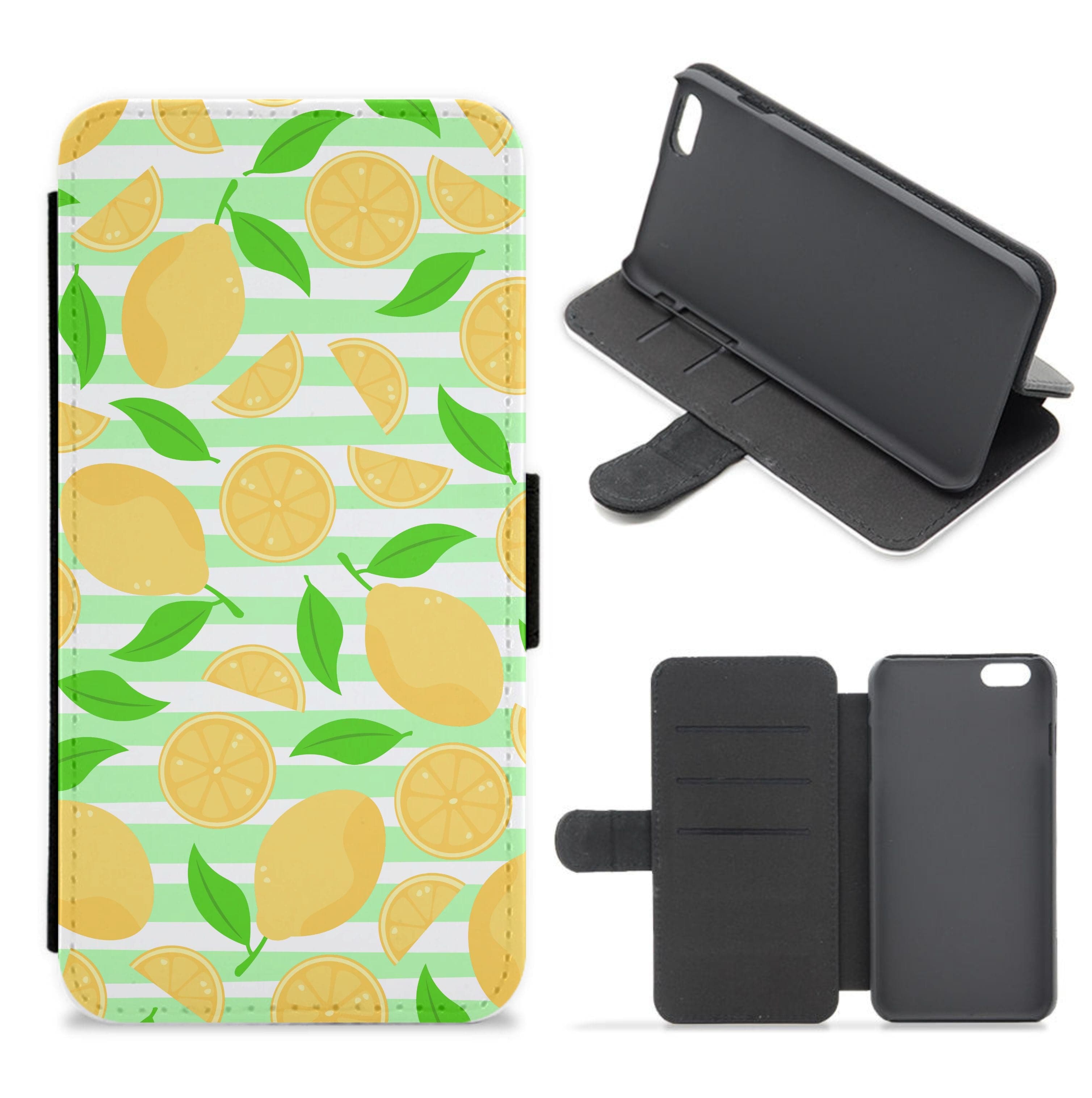 Lemons Pattern - Summer Flip / Wallet Phone Case