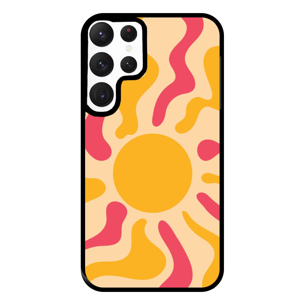 Yellow And Pink Abstract Sun Galaxy S22 Ultra Case