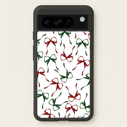 Red And Green Coquette Christmas Bows Pattern Google Pixel 8 Pro Case