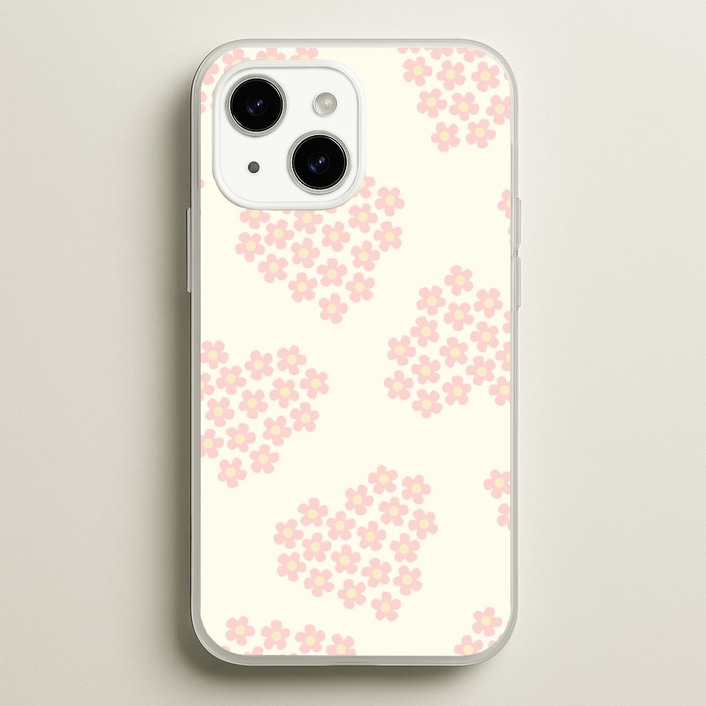 Flower Hearts Pattern iPhone 14 Plus Case