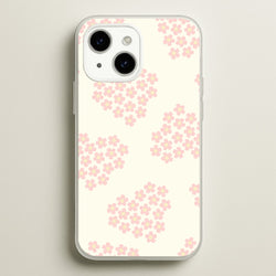 Flower Hearts Pattern iPhone 15 Plus Case