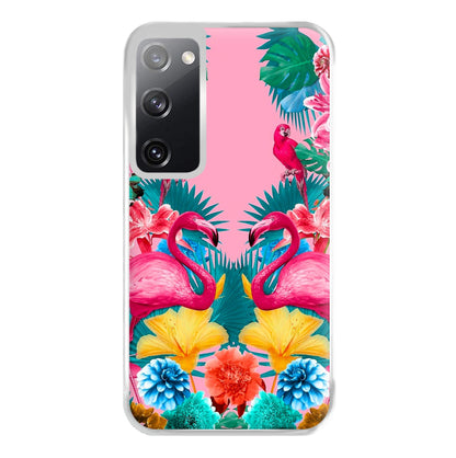 Flamingo and Tropical garden Phone Case