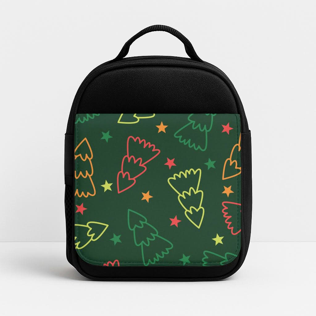 Colourful Christmas Tree Outlines Pattern Lunchbox