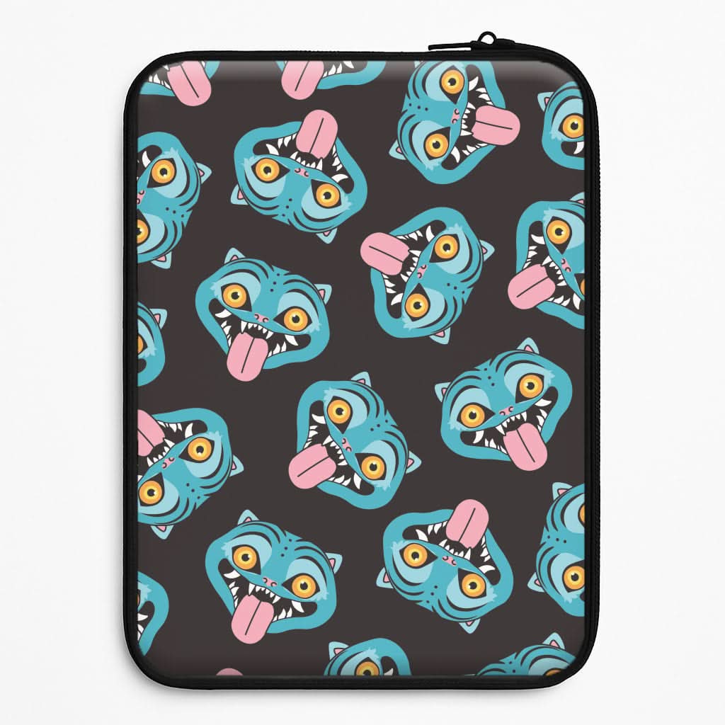 Demon Cat Pattern Laptop Sleeve