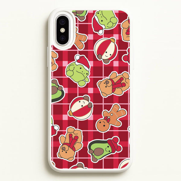 Christmas Plushies Tartan Pattern iPhone XS Max Case