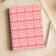 Square Abstract Flowers Pink Notebook 3