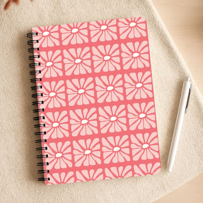 Square Abstract Flowers Pink Notepad