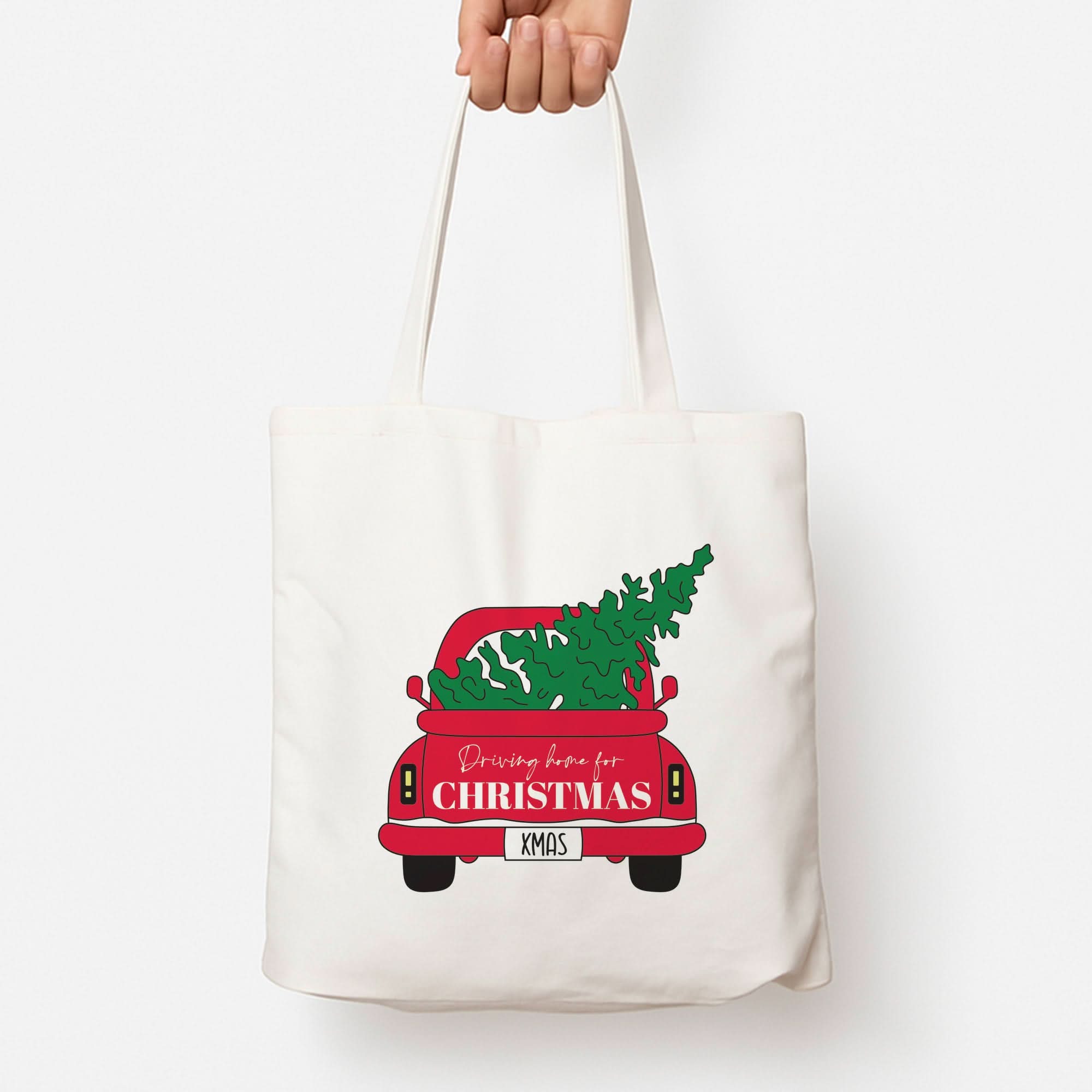 Driving Home For Christmas Truck Tote Bag