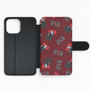 VHS & Ghostface Pattern Flip / Wallet Phone Case 2