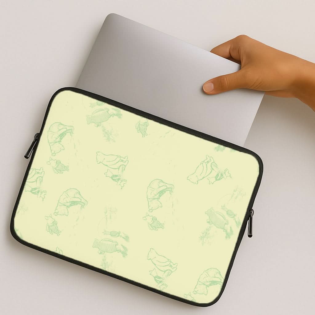 Sketched Winnie Pattern MacBook Cover