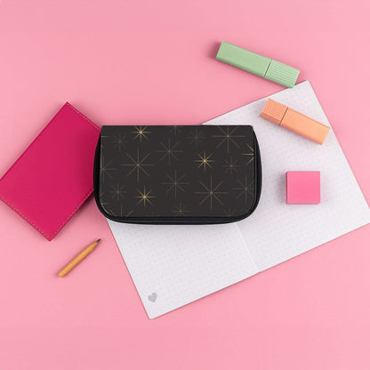 Christmas Gold Stars Pattern Pencil Case