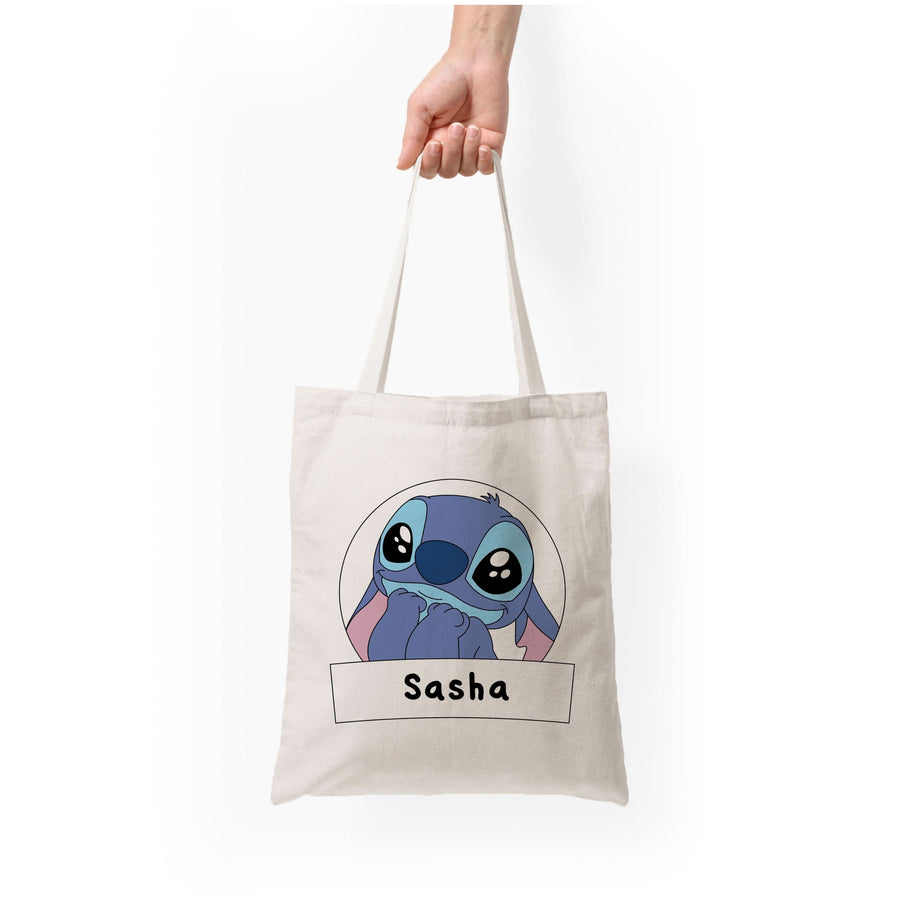 Personalised Cute Blue Alien  Tote Bag