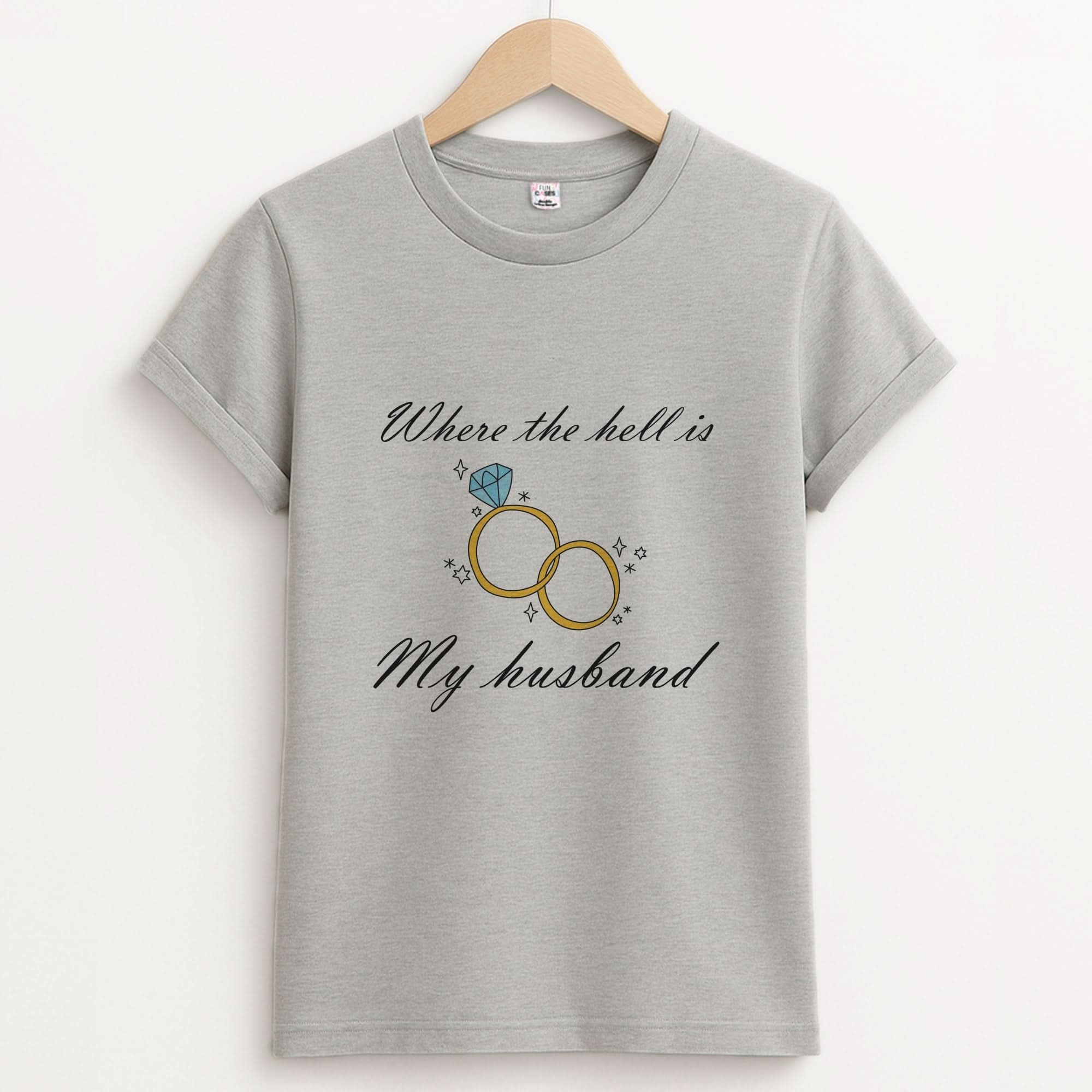 WTHIMH Cartoon Rings Unisex Grey T-Shirt