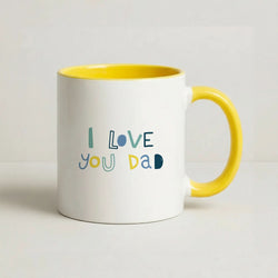 I Love You Dad Scribbles Yellow Mug