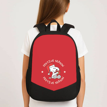 Cartoon Beagle Festive Season School Bag