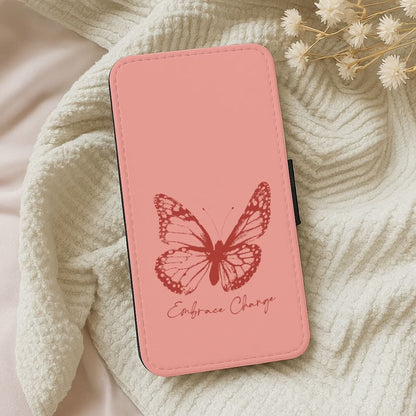 Embrace Change Butterfly Leather Phone Case