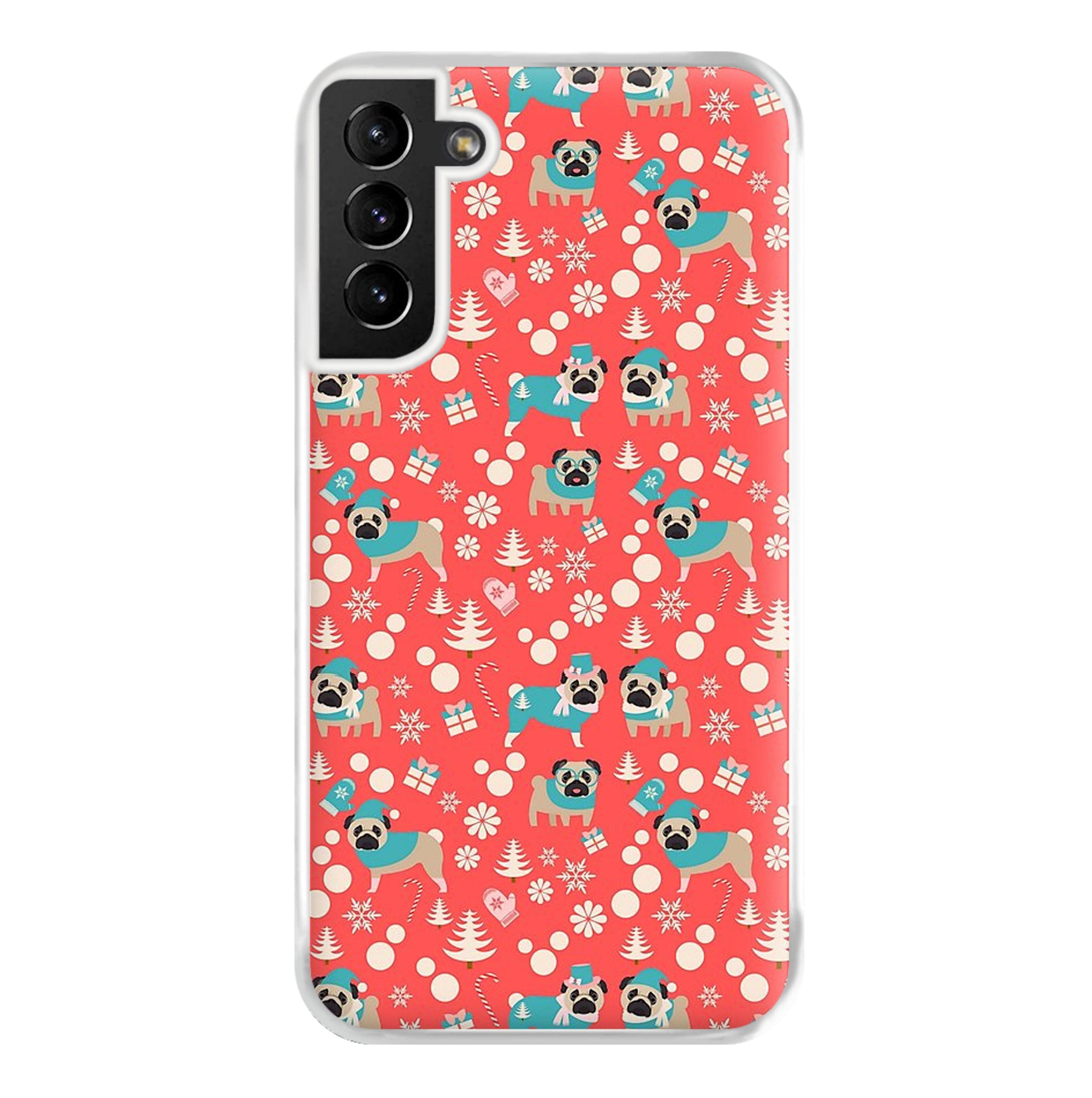 Christmas Pug Pattern Phone Case