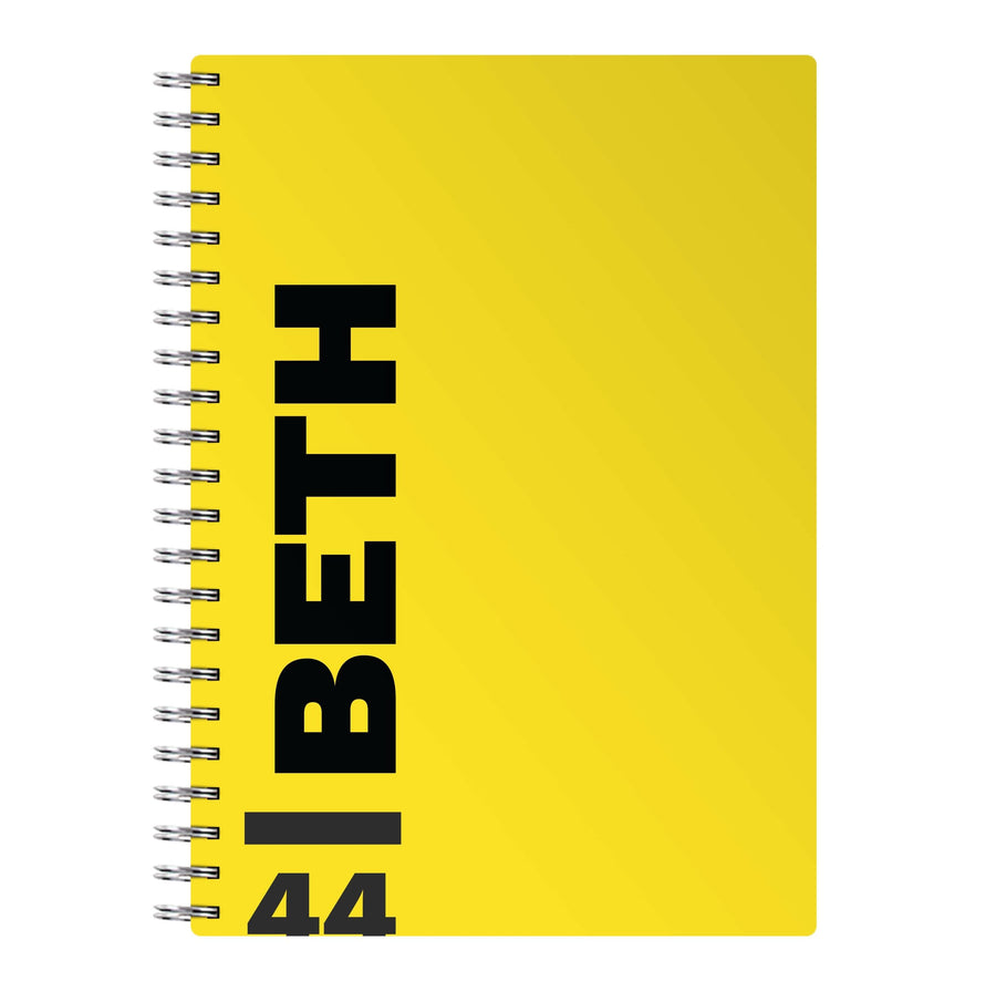 Personalised F1 Driver Yellow Notebook