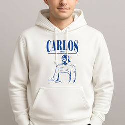 Carlos White And Blue Mens Hoodie
