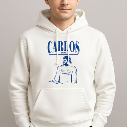 Carlos White And Blue Mens Hoodie