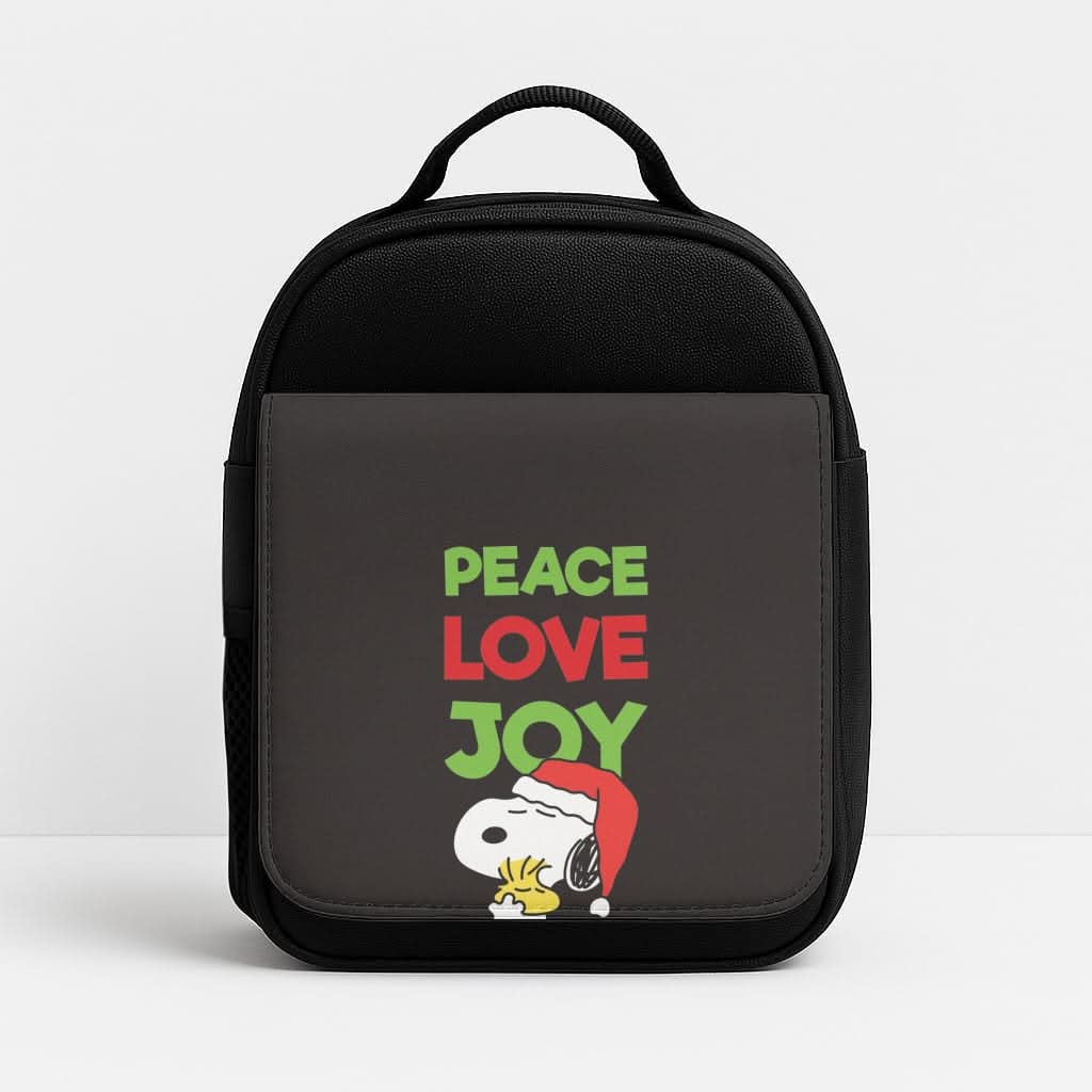 Peace, Love, Joy Christmas Cartoon Beagle Lunchbox