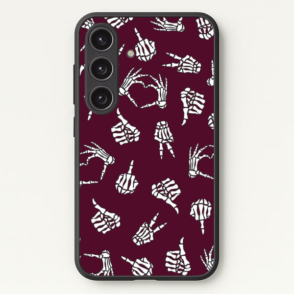 Skeleton Hands Pattern Galaxy S24 Plus Case