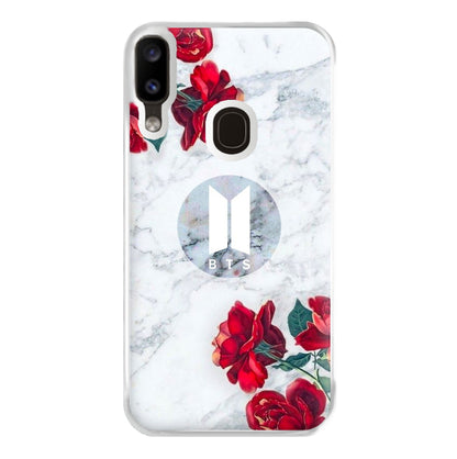 K-Pop Band Logo Marble Roses Phone Case