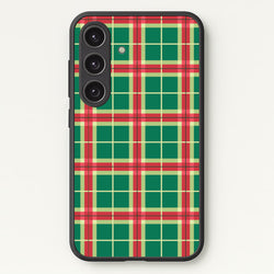 Red And Green Tartan II Christmas Pattern Galaxy S25 Case
