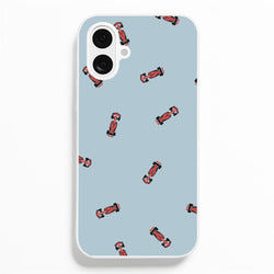 Race Cars Pattern Blue iPhone 16 Case