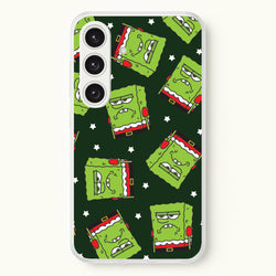 Grumpy Christmas Cartoon Sponge Pattern Galaxy S25 Case