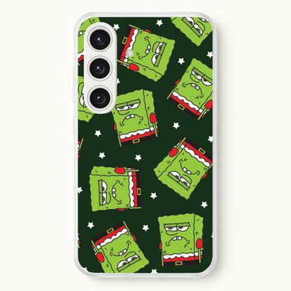 Grumpy Christmas Cartoon Sponge Pattern Galaxy S24 Plus Case