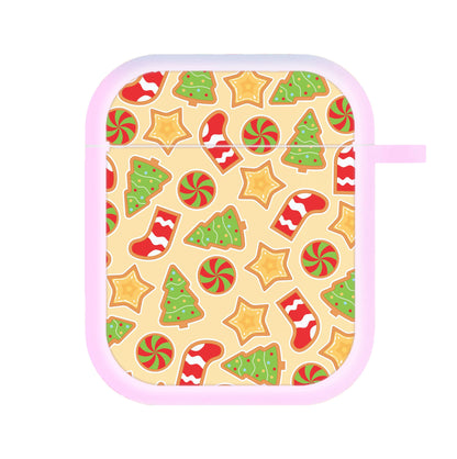 Gingerbread And Stocking Pattern AirPods Case