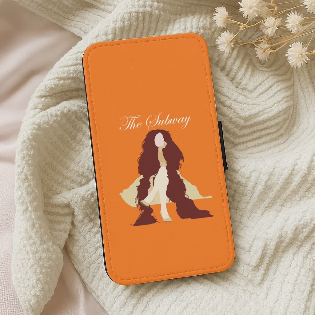 Subway Orange Leather Phone Case