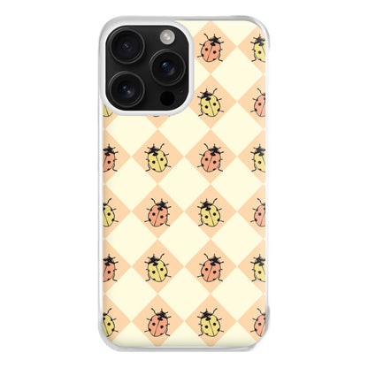Argyle Ladybugs Pattern iPhone 16 Pro Max Case