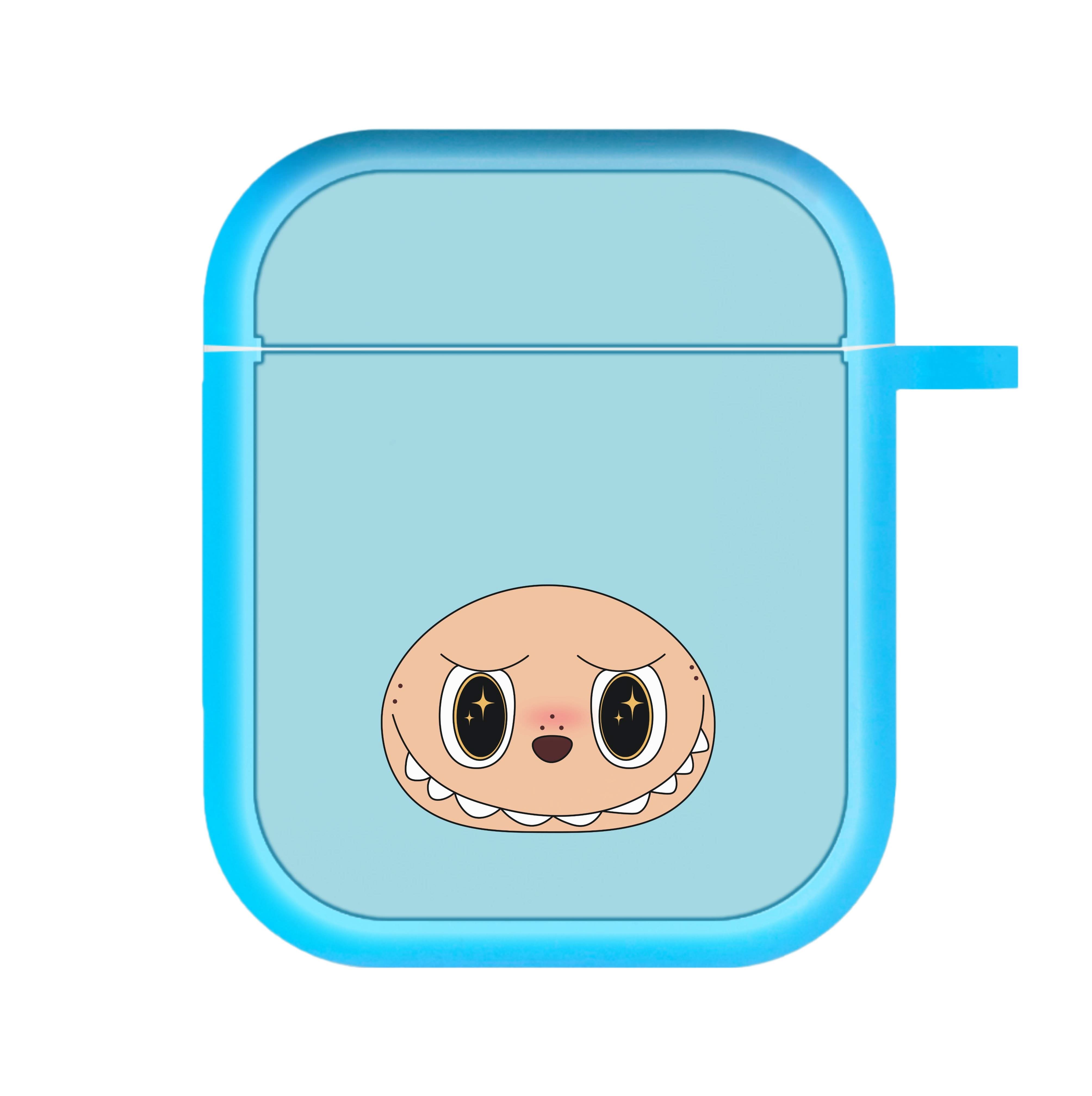 Cute Blue Monster Face AirPods Case