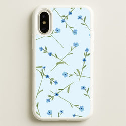 Baby Blue Floral Pattern iPhone X / XS Case