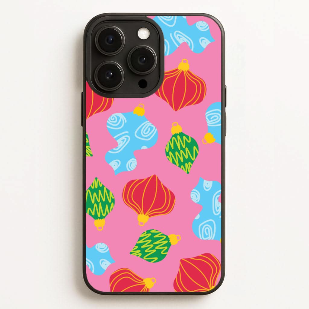 Abstract Christmas Baubles Pattern Phone Case for Apple iPhone, Samsung Galaxy, Huawei and Google Pixel