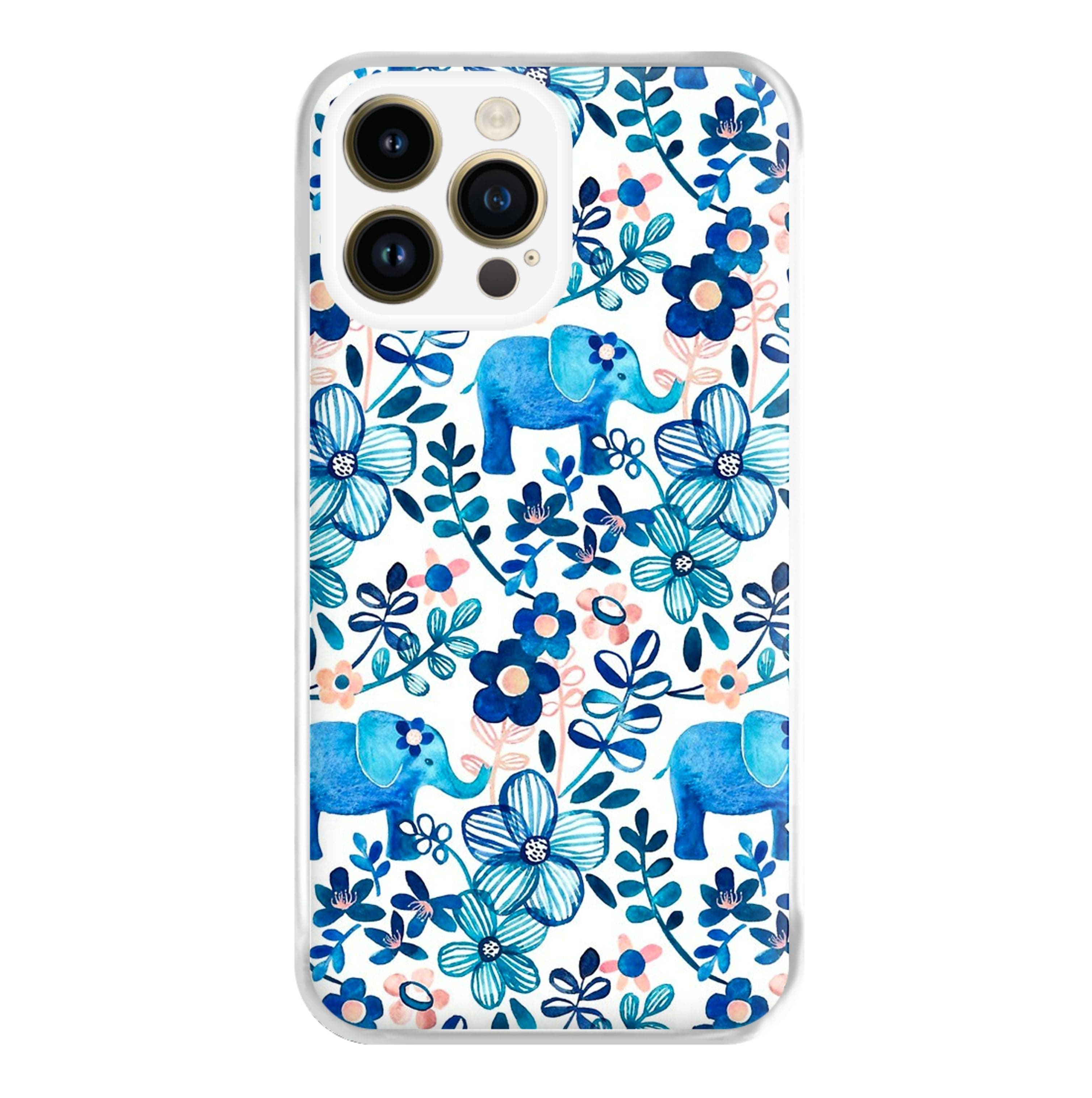 Elephant and Floral Pattern Phone Case