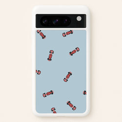 Race Cars Pattern Blue Google Pixel 8 Pro Case